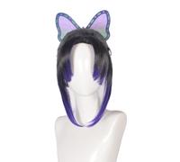 maysuwell Cosplay Wigs for Women Black purple short hair Anime wig for Halloween,carnival,Costume Party with Wig Cap