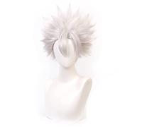maysuwell Cosplay Wigs Silver grey short hair Anime wig for Men Women for Halloween,carnival,Costume Party with Wig Cap