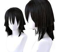 maysuwell Lguro for Cosplay Wigs Short black hair Anime wig for Men Women for Halloween,carnival,Costume Party with Wig Cap