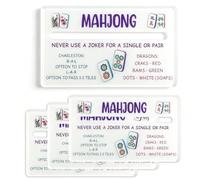maytcang Mahjong Line Reader with Rules 4 Pack Acrylic Mahjong line Finder ADHD Dyslexia Overlays Guided Reading Tool Instructions for Beginners, Mah Jongg Accessories, Mah Jongg Gifts for Women