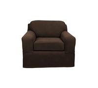 MAYTEX Pixel Ultra Soft Stretch Arm Furniture Cover, Chocolate Brown Armchair-slipcovers, 2-Piece Chair
