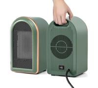 MAYTHANK Portable Mini Electric Space Heater Energy Efficient,Small Ceramic Fan Heater/Thermometer/No Flame/Silcent /2 Set 1200W/800W,Overheat cut off/Dumping Protection/Plug in, for Home Office