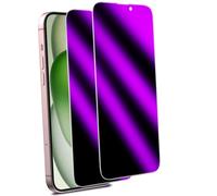 MAYtobe 2 Pack Privacy Screen Protector for iPhone 15 Plus, Tempered Glass Anti Spy Colorful Purple, Anti-Scratch, Bubble Free