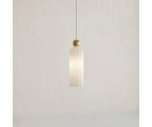 Maytoni Antic hanging light, white glass lampshade