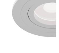 Maytoni Atom recessed spotlight, GU10, white round frame