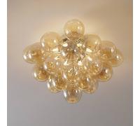 Maytoni Balbo ceiling light, amber glass lampshades
