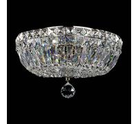 Basfor Semi Flush Ceiling Lamp Nickel Antique & Crystal, 3 Light, E14