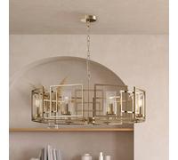 Luminosa Lighting Luminosa Bowi Cylindrical Ceiling Pendant Lamp Gold, 8 Light, E14
