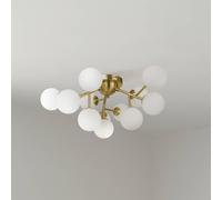 Maytoni ceiling light Dallas, 12-bulb, gold colour/white