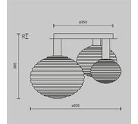 Luminosa Lighting Luminosa Reels Modern Globe Ceiling Light Gold 3Xe14 White Shade