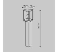 Maytoni Cell path light, graphite, aluminium, height 75 cm, IP54