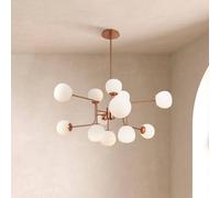 Maytoni Erich chandelier 12-bulb brass/white
