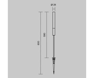 Maytoni Flare LED path light, 59cm, ground spike, graphite, IP65