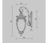Maytoni Fleur outdoor wall light, gold
