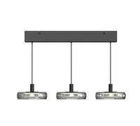 Maytoni FLOAT LED hanging light, grey/black, 3-bulb, 68 cm, glass/metal