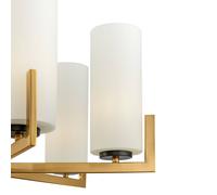 Luminosa Lighting Luminosa Modern Fortano 6 Light Brass Chandelier Glass Shade