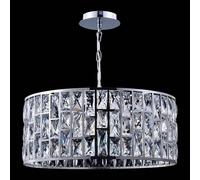 Luminosa Lighting Luminosa Gelid Chandelier Cylindrical Pendant Chrome & Crystal, 4 Light, E27