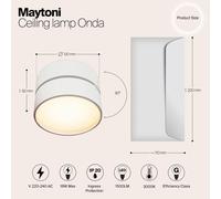 Maytoni LED ceiling light Onda, Ø 12 cm, 3,000K, 19W, white