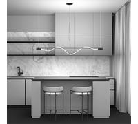 Maytoni LED hanging light ‘Tau’, gold-coloured, metal, 180 cm long
