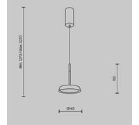 Maytoni LED pendant light, 15.3 cm diameter, gold, aluminium