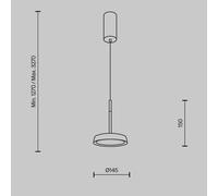 Maytoni LED pendant light El, Ø 15.3 cm, orange, aluminium