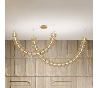 Maytoni LED pendant light Golden Cage, 2-piece, height 184 cm