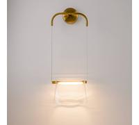 Maytoni LED wall light Cabaret, brass/clear, metal/glass