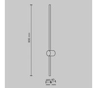 Maytoni LED wall light Light stick, black, height 90 cm