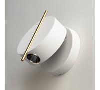 Maytoni LED wall light Nuance, white / gold-coloured, Ø 10 cm