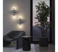 Maytoni LED wall light Touch, black, height 48 cm, dimmable