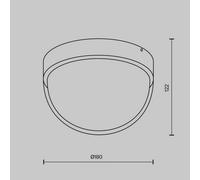 Maytoni Mon LED outdoor ceiling light, graphite, Ø 18 cm, IP65, 3,000K