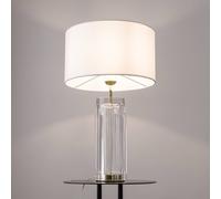 Maytoni Muse table lamp, white, height 53 cm, textile/glass