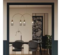 Maytoni pendant light Antic, smoky grey/gold, 4-bulb,