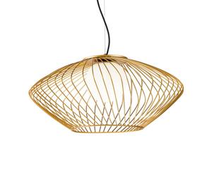 Maytoni Plec hanging light with cage lampshade in gold
