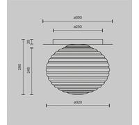 Luminosa Lighting Luminosa Reels Modern Globe Ceiling Light Black 1Xe27 Smoky Shade