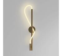 Maytoni LED wall light Tau, gold-coloured, height 84 cm, aluminium