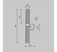 Maytoni wall light Antic, gold/cognac, glass, height 43.5 cm