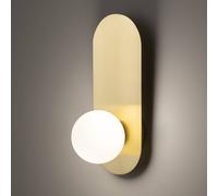 Maytoni wall light Bao, gold/white, height 31 cm, glass, G9