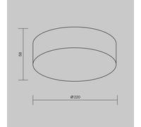 Maytoni Zon LED outdoor ceiling light, black, Ø 22 cm, 3,000 K metal