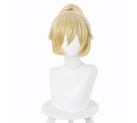 Mayuko Nise Cosplay Wig Anime Tenkuu Shinpan High-rise Invasion Yellow Ponytail Hair Halloween Party Women Wig