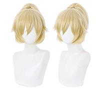 Mayuko Nise High Rise Invasion Cosplay Wig with Bangs Clip Ponytail for Women Blonde Hair
