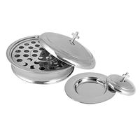 Mayur Exports Communion Ware | Holy Stackable 1 Communion Tray with a Cover & 1 Bread Plate with a Cover for Churches | Stainless Steel - Shiny (Mirror) Finish