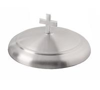 Mayur Exports Premium Holy Communion Bread Plate Cover, Stainless Steel Silver Matte Finish - Church Communion Supplies & Religious Accessories