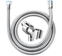 MAYYAYA Shower Arm Mount & Hose, Adjustable Handheld Shower Arm Holder with Swivel Brass Ball | 59 in Stainless Steel Shower Hose with Brass Insert-Flexible Replacement, Bracket Inner Brass, Chrome