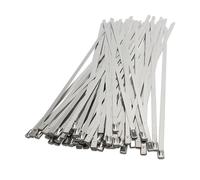 MAYyhem 50pcs Stainless Steel Cable Twist Tie Multi-Purpose Locking Cable Metal Tie 8mm Lock Zip-Exhaust Wrap Coated Cable Tie(8mm*400mm)
