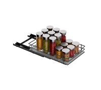 MAYZOLOP Pull Out Spice Rack, Spice Rack for Inside Cupboard, Metal Kitchen Cupboard Organiser,Storage Rack for Inside Cupboard, 17.2cm B x 26.4cm T x 5.6cm H