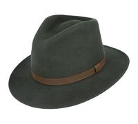 MAZ Crushable Felt Fedora HAT 100% Felt Wool Elegant HAT (Large 59) Green