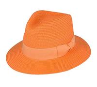 Maz Orange Paper Straw Crushable Packable Summer Beach Fedora Panama Hat with Adjustable Sweatband (Small(55cm))