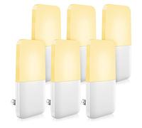 MAZ-TEK Plug in Night Light, Warm White LED Nightlights with Smart Dusk to Dawn Sensor for Kids, Nursery, Ideal for Bedroom, Bathroom,Hallway, Stairs, Kitchen, 6 Pack