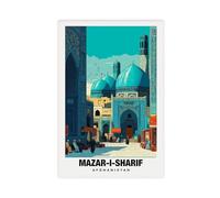 Mazar-i-Sharif Print - Afghanistan Poster Canvas Poster Wall Art Decor Print Picture Paintings for Living Room Bedroom Decoration 16x24inch(40x60cm)